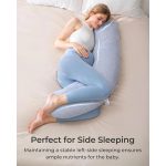 Pernă gravide Momcozy Jersey Fabric Light Grey - imagine 3