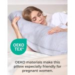 Pernă gravide Momcozy Jersey Fabric Light Grey - imagine 5