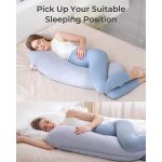 Pernă gravide Momcozy Jersey Fabric Light Grey - imagine 7