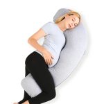 Pernă gravide Momcozy Jersey Fabric Light Grey - imagine 8