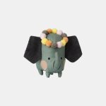 Picca LouLou jucărie textilă elefant cu coroniță din pompoane 18cm în cutie cadou