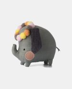 Picca LouLou jucărie textilă elefant cu coroniță din pompoane 18cm în cutie cadou - imagine 3