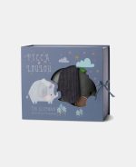 Picca LouLou jucărie textilă elefant cu coroniță din pompoane 18cm în cutie cadou - imagine 5