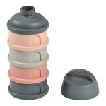 Recipient lapte praf 4 compartimente Beaba Mineral Grey/Pink - imagine 2