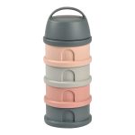 Recipient lapte praf 4 compartimente Beaba Mineral Grey/Pink