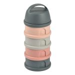 Recipient lapte praf 4 compartimente Beaba Mineral Grey/Pink - imagine 3