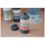 Recipient lapte praf 4 compartimente Beaba Mineral Grey/Pink - imagine 5