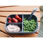 Farfurie compartimentata din silicon cu ventuza Sage Green Beaba - imagine 3