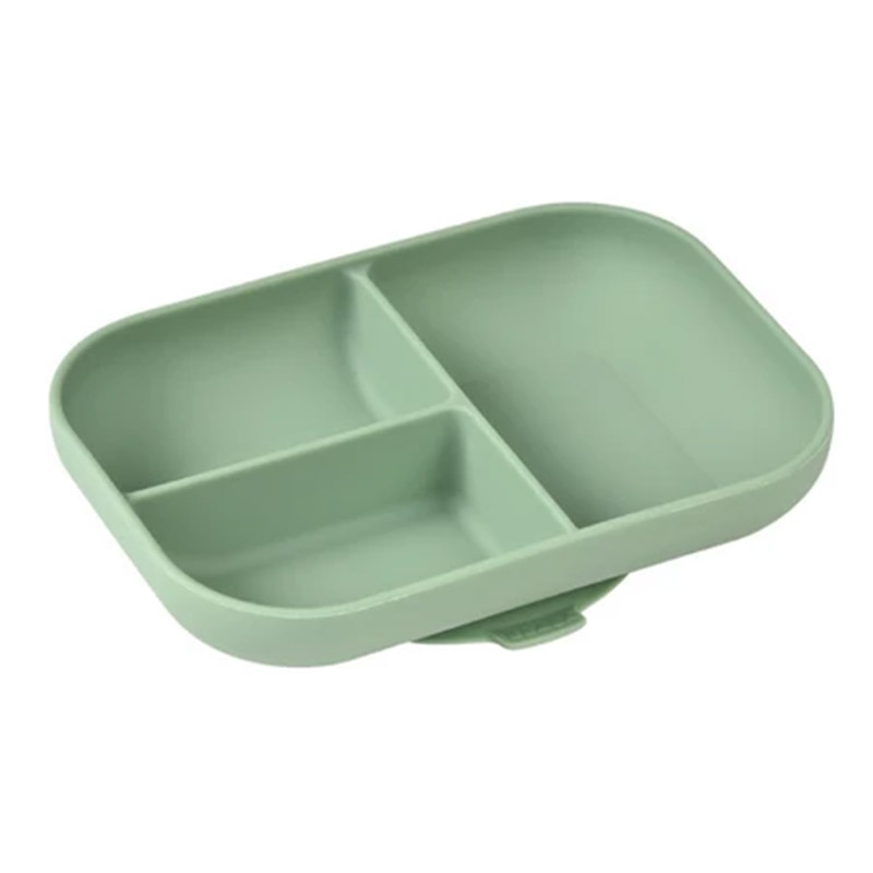 3384349135492.jpg Farfurie compartimentata din silicon cu ventuza Sage Green Beaba - imagine 1