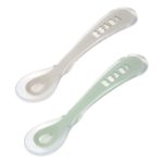 Set 2 lingurițe silicon +8 luni Beaba Sage Green - imagine 2