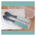 Set 2 lingurițe silicon Beaba Bicolor Mineral - imagine 2