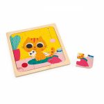 PUZZLE DIN LEMN, PISICUTA PEANUT, 9 PIESE - JANOD