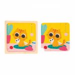 PUZZLE DIN LEMN, PISICUTA PEANUT, 9 PIESE - JANOD - imagine 3