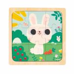 PUZZLE DIN LEMN, IEPURASUL ALB, 9 PIESE - JANOD - imagine 2