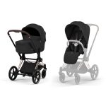 Cărucior 2 în 1 PRIAM Comfort cadru Rosegold cu Landou pliabil și parte sport Sepia Black Cybex Platinum - imagine 2