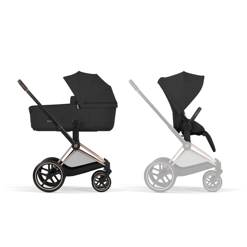 4063846549177.jpg Cărucior 2 în 1 PRIAM Comfort cadru Rosegold cu Landou pliabil și parte sport Sepia Black Cybex Platinum - imagine 1