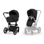 Cărucior 2 în 1 PRIAM Comfort cadru Matt Black cu Landou pliabil și parte sport Sepia Black Cybex Platinum - imagine 2