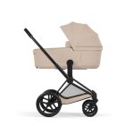 Cărucior 2 în 1 PRIAM Comfort cadru Matt Black cu Landou pliabil și parte sport Cozy Beige Cybex Platinum - imagine 5