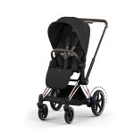 Cărucior 2 în 1 ePRIAM Comfort cadru Rosegold cu Landou pliabil și parte sport Sepia Black Cybex Platinum - imagine 5