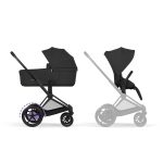 Cărucior 2 în 1 ePRIAM Comfort cadru Matt Black cu Landou pliabil și parte sport Sepia Black Cybex Platinum - imagine 2