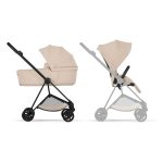 Cărucior 2 în 1 MIOS Comfort cadru Matt Black cu Landou pliabil și parte sport Cozy Beige Cybex Platinum - imagine 2