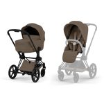 Cărucior 2 în 1 PRIAM Comfort cadru Matt Black cu Landou pliabil și parte sport Coconut Brown Cybex Platinum - imagine 2