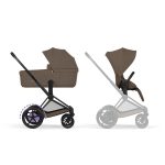 Cărucior 2 în 1 ePRIAM Comfort cadru Matt Black cu Landou pliabil și parte sport Coconut Brown Cybex Platinum - imagine 2