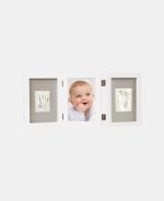 Cutie pentru amintirile bebelușului cu kit amprentă 2D - Triple Frame White - Dooky - imagine 3
