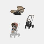 Carucior 2 in 1 Parte Sport Carucior Priam Design Collaborations One Love + Cadru Carucior pentru Copii Priam Chrome Brown + Scoica Auto CLOUD T I-SIZE One Love | multicolor Cybex Platinum