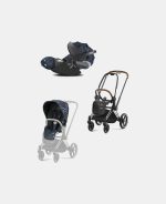 Carucior 2 in 1 Parte Sport Carucior Priam Fashion Collections Jewels of Nature + Cadru Carucior pentru Copii Priam Chrome Brown + Scoica Auto CLOUD T I-SIZE Jewels of Nature | dark blue Cybex Platinum