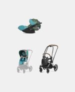 Carucior 2 in 1 Parte Sport Carucior Priam Design Collaborations We The Best + Cadru Carucior pentru Copii Priam Chrome Brown + Scoica Auto CLOUD T I-SIZE WE THE BEST BLUE | mid turquoise Cybex Platinum