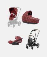 Carucior 3 in 1 Landou PRIAM Lux Rosenrot Red | dark red +Cadru Carucior pentru Copii Priam Chrome Brown + Scoica Auto CLOUD T I-SIZE Rosenrot Red | dark red + Parte Sport Carucior PRIAM Rosenrot Red | dark red Cybex Fashion - imagine 2