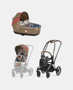 Carucior 2 in 1 Landou Priam Lux pentru căruciorul Priam Design Collaborations One Love | multicolor + Cadru Carucior pentru Copii Priam Chrome Brown + Parte Sport Carucior Priam Design Collaborations One Love Cybex Fashion - imagine 2