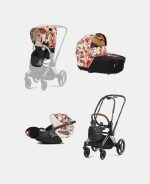 Carucior 3 in 1 Landou Priam Lux pentru căruciorul Priam Fashion Collections Spring Blossom Light + Cadru Carucior pentru Copii Priam Chrome Brown + Scoica Auto CLOUD T I-SIZE Spring Blossom Light | light beige + Parte Sport Carucior Priam Fashion Collections Spring Blossom Light Beige Cybex Fashion - imagine 2