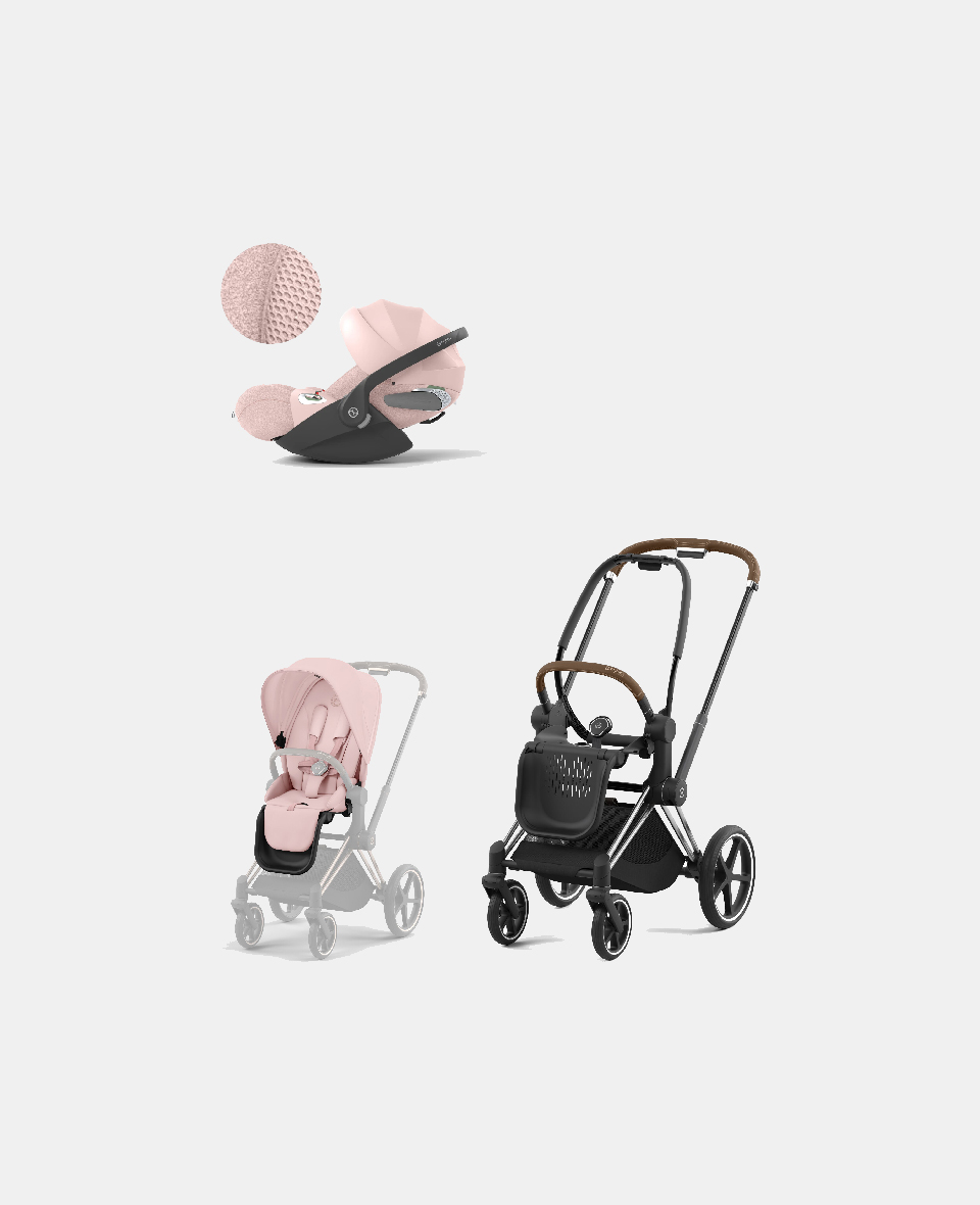 521002319-523000763-523000250.jpg Carucior 2 in 1 Cadru Carucior pentru Copii Priam Chrome Brown + Parte Sport Carucior Priam Peach Pink + Scoică Auto pentru Copii Cloud T i-Size Plus Peach Pink Cybex Platinum - imagine 1