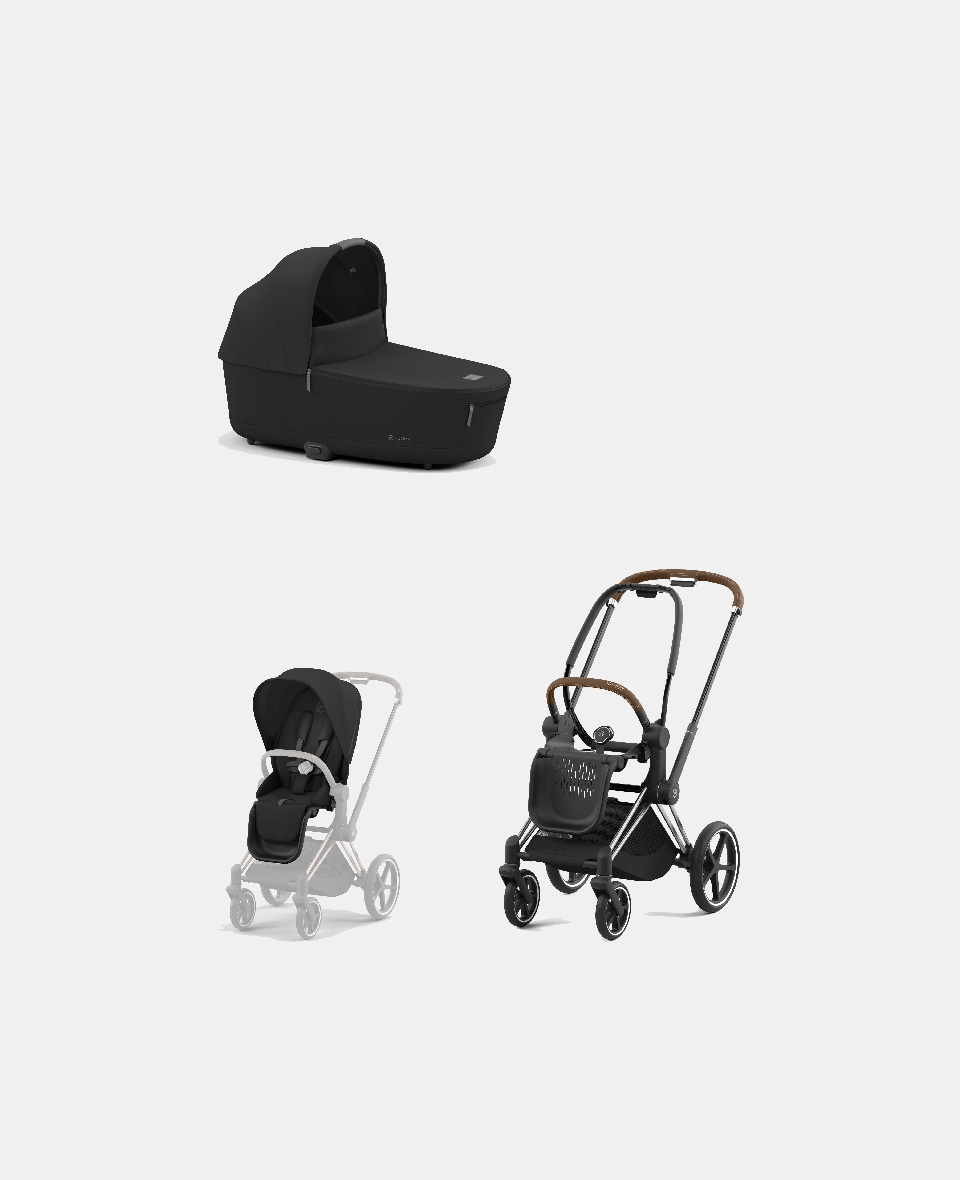 521002319-523000799-523000733.jpg Carucior 2 in 1 Cadru Carucior pentru Copii Priam Chrome Brown + Landou PRIAM Lux Sepia Black + Parte Sport Carucior Priam Sepia Black Cybex Platinum - imagine 1