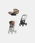 Carucior 2 in 1 Parte Sport Carucior Priam Design Collaborations One Love + Cadru Carucior pentru Copii Priam Chrome Black + Scoica Auto CLOUD T I-SIZE One Love | multicolor Cybex Platinum