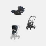 Carucior 2 in 1 Parte Sport Carucior Priam Fashion Collections Jewels of Nature + Cadru Carucior pentru Copii Priam Chrome Black + Scoica Auto CLOUD T I-SIZE Jewels of Nature | dark blue Cybex Platinum