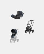 Carucior 2 in 1 Parte Sport Carucior Priam Fashion Collections Jewels of Nature + Cadru Carucior pentru Copii Priam Chrome Black + Scoica Auto CLOUD T I-SIZE Jewels of Nature | dark blue Cybex Platinum