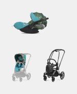Carucior 2 in 1 Parte Sport Carucior Priam Design Collaborations We The Best Cybex + Cadru Carucior pentru Copii Priam Chrome Black + Scoica Auto CLOUD T I-SIZE WE THE BEST BLUE | mid turquoise Cybex Platinum - imagine 2