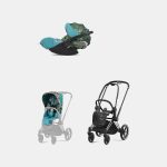 Carucior 2 in 1 Parte Sport Carucior Priam Design Collaborations We The Best Cybex + Cadru Carucior pentru Copii Priam Chrome Black + Scoica Auto CLOUD T I-SIZE WE THE BEST BLUE | mid turquoise Cybex Platinum