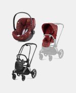 Carucior 2 in 1 Parte Sport Carucior PRIAM Rosenrot Red | dark red + Cadru Carucior pentru Copii Priam Chrome Black + Scoica Auto CLOUD T I-SIZE Rosenrot Red | dark red Cybex Platinum - imagine 2