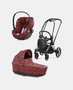 Carucior 2 in 1 Landou PRIAM Lux Rosenrot Red | dark red + Cadru Carucior pentru Copii Priam Chrome Black + Scoica Auto CLOUD T I-SIZE Rosenrot Red | dark red Cybex Platinum - imagine 2