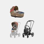 Carucior 2 in 1 Landou Priam Lux pentru căruciorul Priam Design Collaborations One Love | multicolor + Cadru Carucior pentru Copii Priam Chrome Black + Parte Sport Carucior Priam Design Collaborations One Love Cybex Fashion