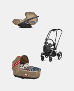 Carucior 2 in 1 Landou Priam Lux pentru căruciorul Priam Design Collaborations One Love | multicolor + Cadru Carucior pentru Copii Priam Chrome Black + Scoica Auto CLOUD T I-SIZE One Love | multicolor Cybex Platinum - imagine 2