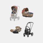 Carucior 3 in 1 Landou Priam Lux pentru căruciorul Priam Design Collaborations One Love | multicolor + Cadru Carucior pentru Copii Priam Chrome Black + Scoica Auto CLOUD T I-SIZE One Love | multicolor + Parte Sport Carucior Priam Design Collaborations One Love Cybex Fashion