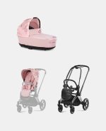 Carucior 2 in 1 Landou Priam Lux pentru căruciorul Priam Fashion Collections Pale Blush + Cadru Carucior pentru Copii Priam Chrome Black + Parte Sport Carucior Priam Fashion Collections Pale Blush Cybex Fashion - imagine 2