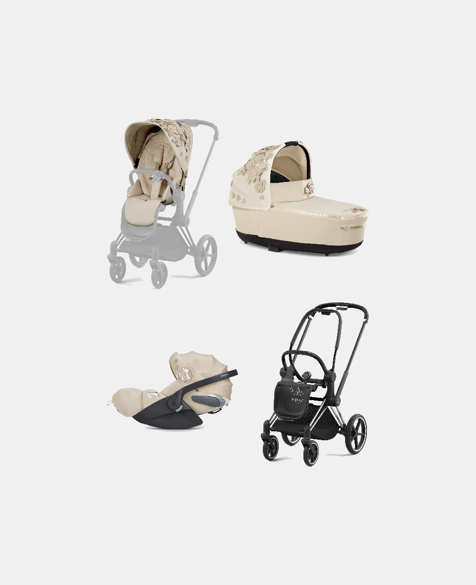 521002325-522000935-523000273-521002829.jpg Carucior 3 in 1 Landou Priam Lux pentru căruciorul Priam Fashion Collections Nude Beige + Cadru Carucior pentru Copii Priam Chrome Black + Scoica Auto CLOUD T I-SIZE SIMPLY FLOWERS BEIGE | mid beige + Parte Sport Carucior Priam Fashion Collections Nude Beige Cybex Fashion - imagine 1