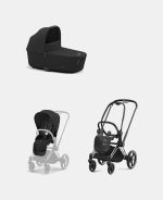 Carucior 2 in 1 Cadru Carucior pentru Copii Priam Chrome Black + Landou PRIAM Lux Sepia Black + Parte Sport Carucior Priam Sepia Black Cybex Platinum - imagine 2