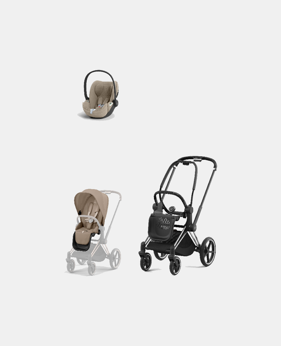 521002325-523001261-523001302.jpg Carucior 2 in 1 Cadru Carucior pentru Copii Priam Chrome Black + Parte Sport Carucior Priam Cozy Beige + Scoică Auto pentru Copii Cloud T i-Size Plus Cozy Beige Cybex Platinum - imagine 1